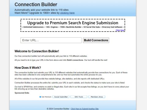Connection Builder website screenshot