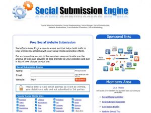 Social Submission Engine website screenshot